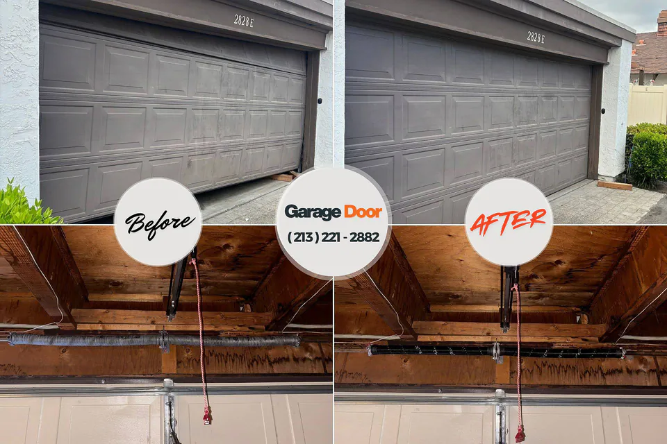 Before and after: garage door repair Sioux Falls, SD
